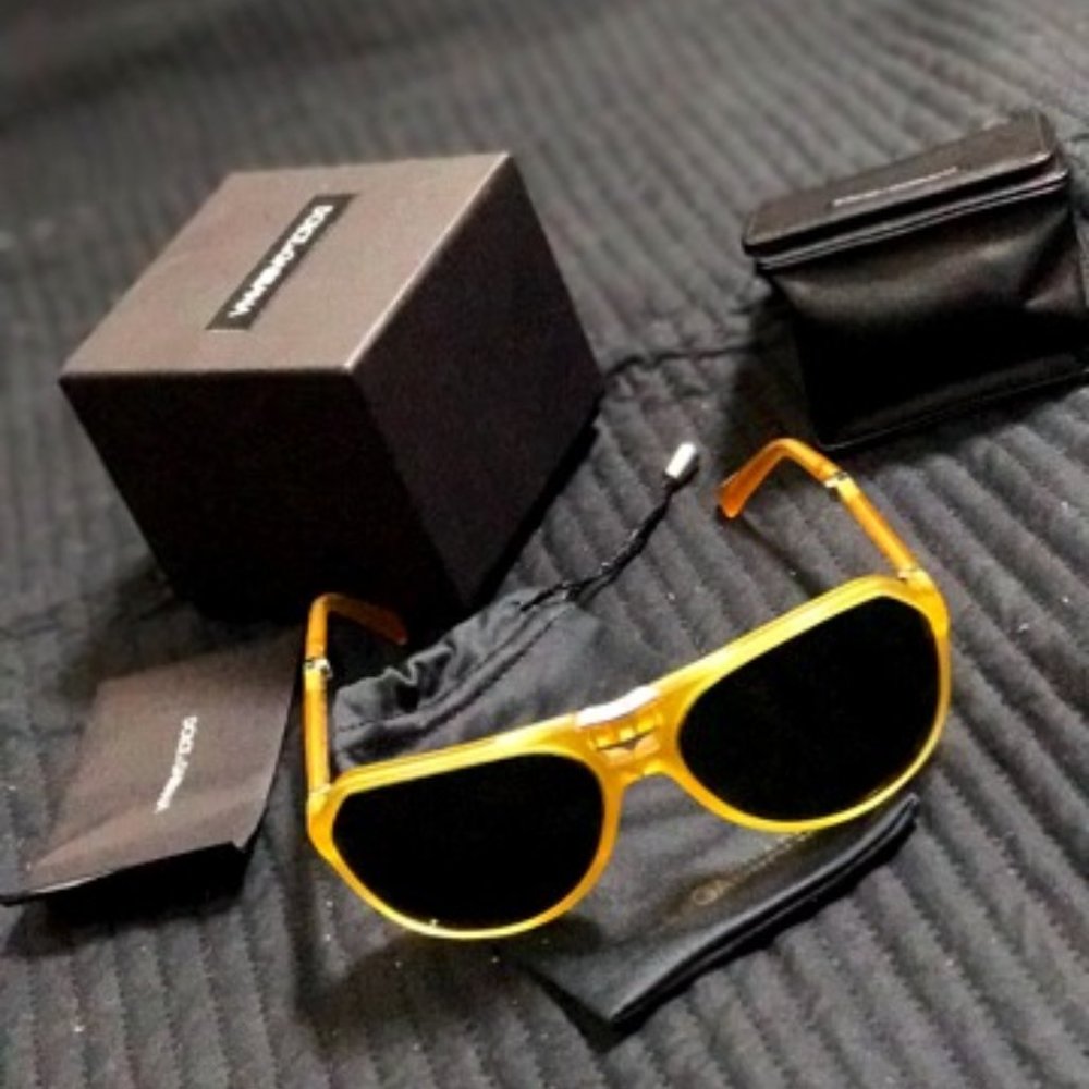 Dolce & Gabbana Yellow Acetate Black Lens Aviator DG4196 Women's Sunglasses